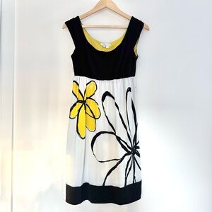 London Times Black and Yellow Floral Midi Dress